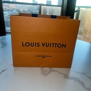 Authentic Louis Vuitton Shopping Bag with Blue Handles